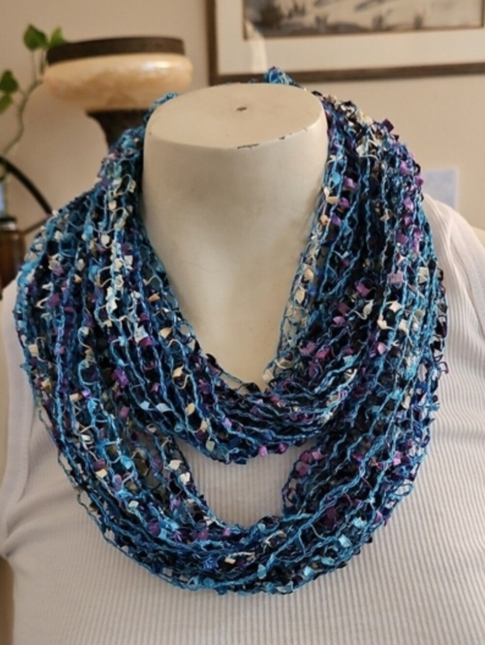Bundle Of 3 Infinity Blue Multicolor Scarves